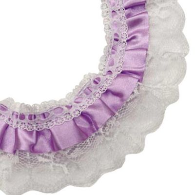 1" x 50 Yards Lavender Ruffled Lace Trim Image 2