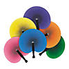 10 1/2" Bright Colors Folding Paper Hand Fans - 12 Pc. Image 1