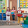 10 1/2" x 7" Classroom Storage Solid Color Plastic Bins with Lids - 6 Pc. Image 3