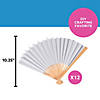 10 1/4" Bulk 48 Pc. DIY Paper Hand Fans with Wood Handles - 48 Pc. Image 2