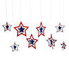 10" - 12" 3D Patriotic Hanging Foil Star Ceiling Decorations - 8 Pc. Image 1