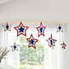 10" - 12" 3D Patriotic Hanging Foil Star Ceiling Decorations - 8 Pc. Image 2