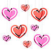 10" - 12" 3D Valentine Hanging Foil Heart Ceiling Decorations - 8 Pc. Image 1