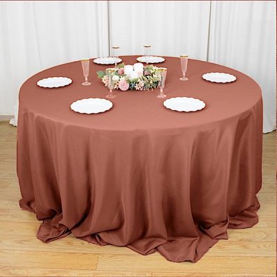 10 132" Round Premium Polyester Tablecloths Wedding Party Table Linens  Image 2