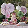 10" - 14" Garden Party Printed Hanging Fans - 6 Pc. Image 1