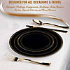 10.25" Black with Gold Edge Rim Plastic Dinner Plates (50 Plates) Image 4