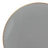 10.25" Gray with Gold Organic Round Disposable Plastic Dinner Plates (40 Plates) Image 1