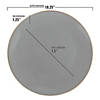 10.25" Gray with Gold Organic Round Disposable Plastic Dinner Plates (40 Plates) Image 2