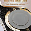 10.25" Gray with Gold Organic Round Disposable Plastic Dinner Plates (40 Plates) Image 4
