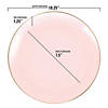 10.25" Pink with Gold Organic Round Disposable Plastic Dinner Plates (40 Plates) Image 2