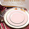10.25" Pink with Gold Organic Round Disposable Plastic Dinner Plates (40 Plates) Image 4