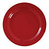 10.25" Solid Red Holiday Round Disposable Plastic Dinner Plates (50 Plates) Image 1