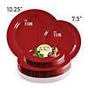 10.25" Solid Red Holiday Round Disposable Plastic Dinner Plates (50 Plates) Image 3