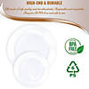 10.25" Solid White Economy Round Disposable Plastic Dinner Plates (120 Plates) Image 3