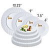 10.25" White Flair Plastic Dinner Plates (54 Plates) Image 3