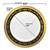 10.25" White with Black and Gold Royal Rim Plastic Dinner Plates (40 Plates) Image 2