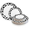 10.25" White with Black Dalmatian Spots Round Disposable Plastic Dinner Plates (40 Plates) Image 3