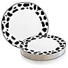 10.25" White with Black Dalmatian Spots Round Disposable Plastic Dinner Plates (40 Plates) Image 4
