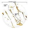 10.25" White with Gold Marble Stroke Round Disposable Plastic Dinner Plates (40 Plates) Image 2