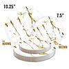 10.25" White with Gold Marble Stroke Round Disposable Plastic Dinner Plates (40 Plates) Image 3