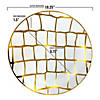 10.25" White with Gold Scales Pattern Round Disposable Plastic Dinner Plates (40 Plates) Image 2