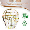 10.25" White with Gold Scales Pattern Round Disposable Plastic Dinner Plates (40 Plates) Image 3