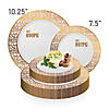 10.25" White with Pink and Gold Mosaic Rim Round Plastic Dinner Plates (40 Plates) Image 2