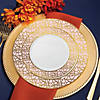 10.25" White with Pink and Gold Mosaic Rim Round Plastic Dinner Plates (40 Plates) Image 4