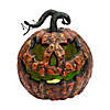 10 3/4" x 12 1/4" Light-Up Talking Rotten Jack-O&#8217;-Lantern Foam Halloween Decoration Image 1