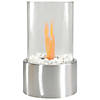 10.5" Bio Ethanol Round Portable Tabletop Fireplace with Silver Base Image 1