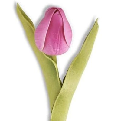 10.5&quot; Realistic Touch Fuchsia Tulip, Foam-Like Fabric, Waterproof, Fade Resistant, Crush-Proof Image 1