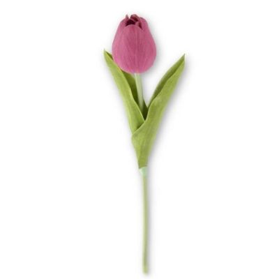 10.5&quot; Realistic Touch Fuchsia Tulip, Foam-Like Fabric, Waterproof, Fade Resistant, Crush-Proof Image 2