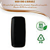 10.6" x 5" Black with Gold Rim Flat Raised Edge Rectangular Disposable Plastic Plates (120 Plates) Image 2