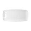 10.6" x 5" Solid White Flat Raised Edge Rectangular Disposable Plastic Plates (120 Plates) Image 1