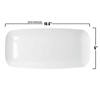 10.6" x 5" Solid White Flat Raised Edge Rectangular Disposable Plastic Plates (50 Plates) Image 1