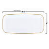 10.6" x 5" White with Gold Rim Flat Raised Edge Rectangular Disposable Plastic Plates (120 Plates) Image 1