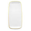 10.6" x 5" White with Gold Rim Flat Raised Edge Rectangular Disposable Plastic Plates (50 Plates) Image 1