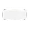 10.6" x 5" White with Silver Rim Flat Raised Edge Rectangular Disposable Plastic Plates (120 Plates) Image 1