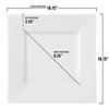 10.75" White Square Plastic Dinner Plates (30 Plates) Image 2