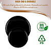 10" Black Flat Round Disposable Plastic Dinner Plates (120 Plates) Image 3