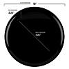 10" Black Flat Round Disposable Plastic Dinner Plates (40 Plates) Image 2