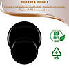 10" Black Flat Round Disposable Plastic Dinner Plates (40 Plates) Image 3