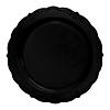 10" Black Vintage Rim Round Disposable Plastic Dinner Plates (50 Plates) Image 1