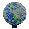 10" Blue and Green Brush Strokes Outdoor Glass Garden Gazing Ball Image 1