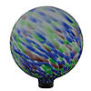 10" Blue and Green Brush Strokes Outdoor Glass Garden Gazing Ball Image 2