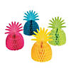 10" Bright Pineapple Honeycomb Tissue Paper Centerpieces - 4 Pc. Image 1