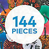 10&quot; Bulk 144 Pc. Colorful Folding Paper Hand Fans Assortment Image 1