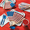 10" Classic American Flag Folding Paper Hand Fans with Wood Handles - 12 Pc. Image 1