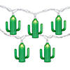 10-Count Green Cactus Patio Light Set  6ft White Wire Image 1