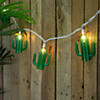10-Count Green Cactus Patio Light Set  6ft White Wire Image 1